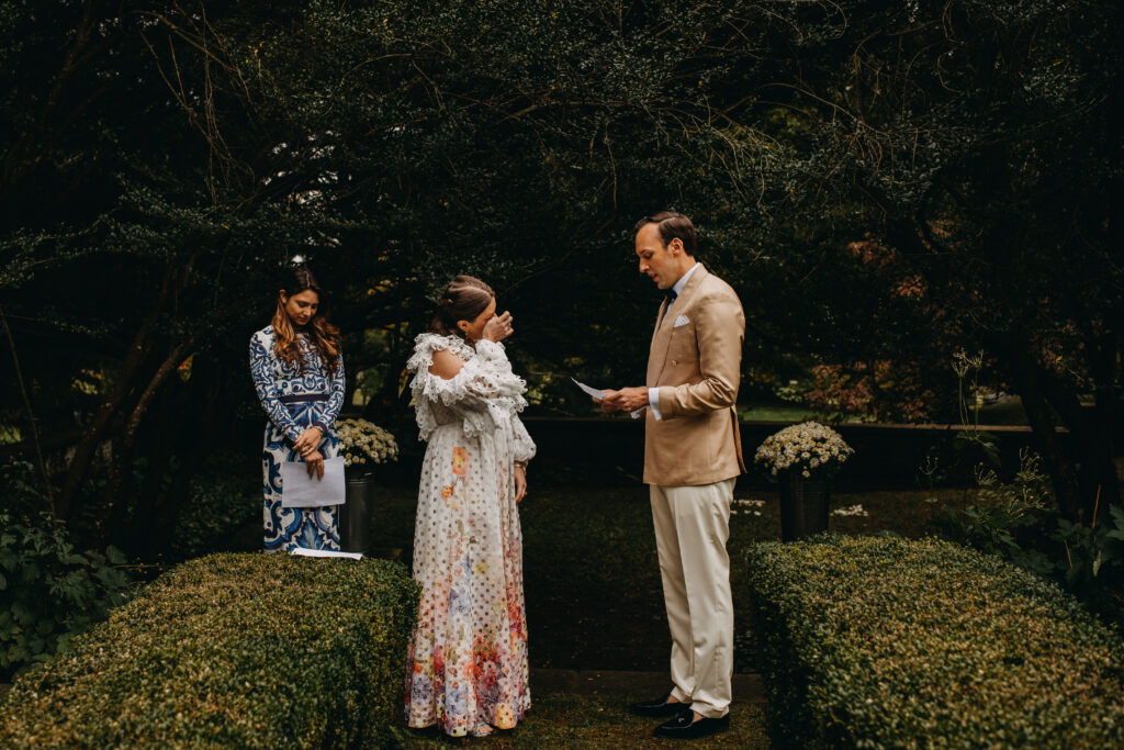 Backyard Connecticut Wedding Ceremony